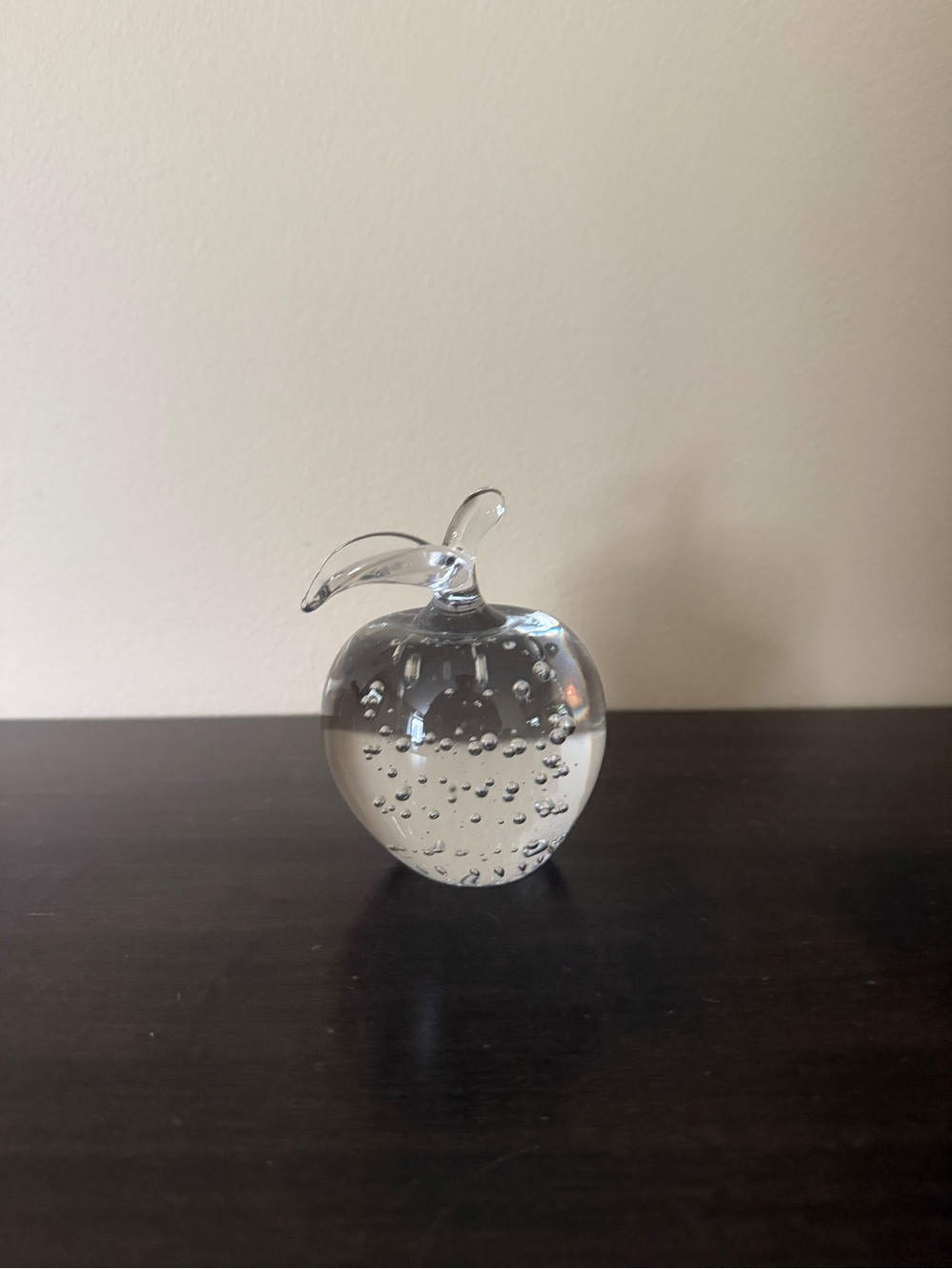 Clear Glass Apple Paperweight - Home Accent